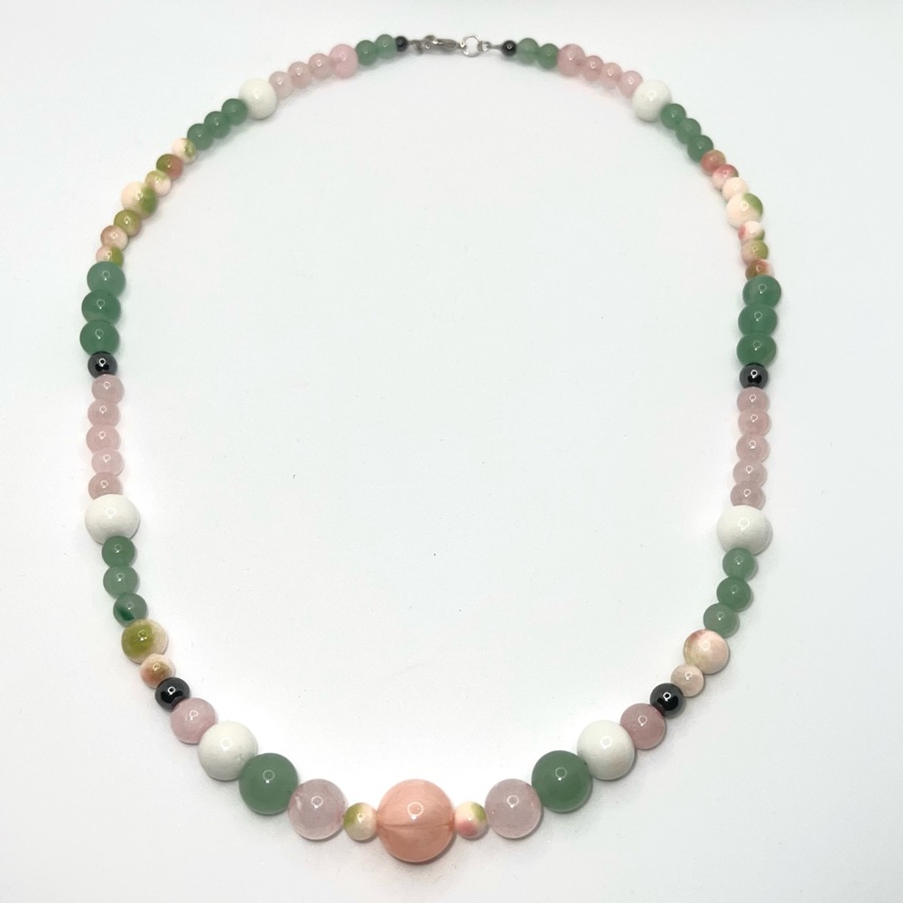 Rose Quartz green aventurine necklace